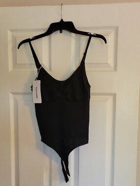 Black Shapewear Bodysuit with Adjustable Straps